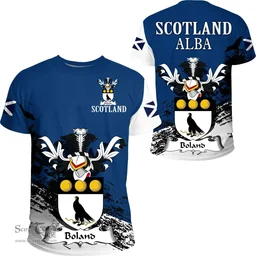 Scottish Boland Clan Scottish Family Crest Scotland Alba Thistle T Shirt