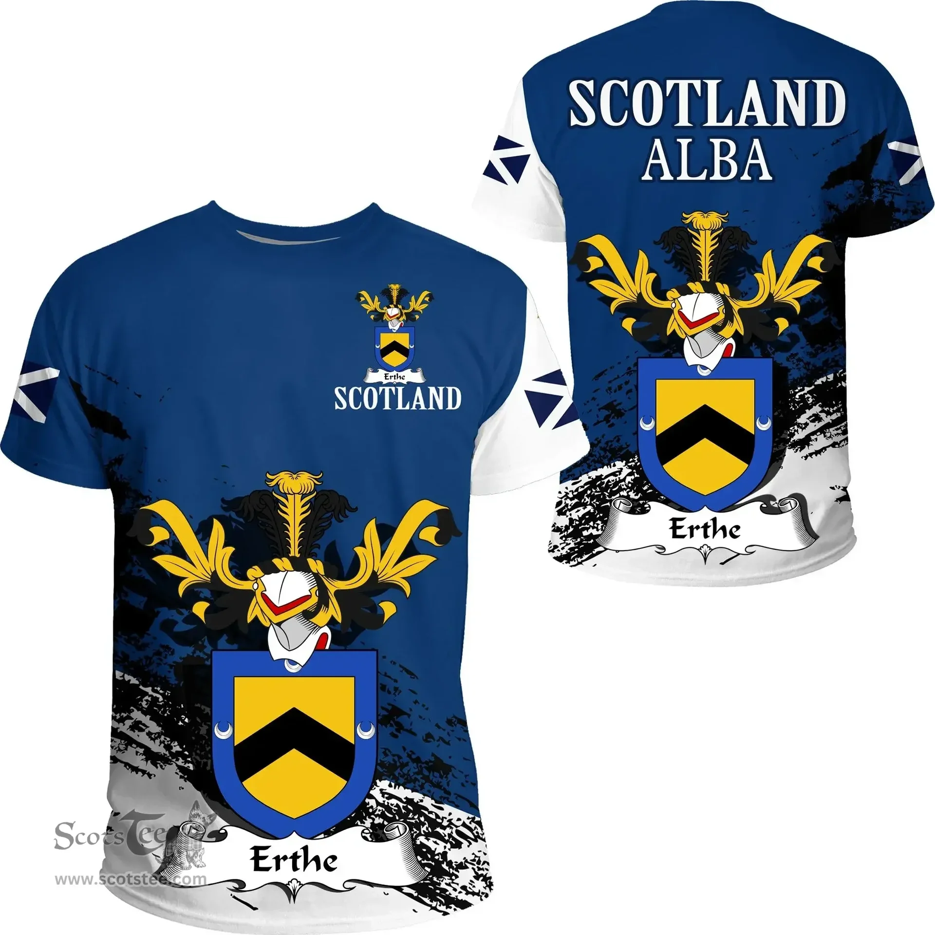 Scottish Erthe Clan Scottish Family Crest Scotland Alba Thistle T Shirt