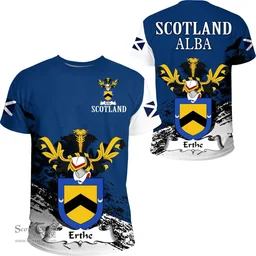Scottish Erthe Clan Scottish Family Crest Scotland Alba Thistle T Shirt