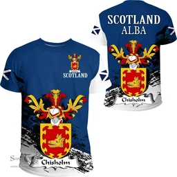 Scottish Chisholm Clan Scottish Family Crest Scotland Alba Thistle T Shirt