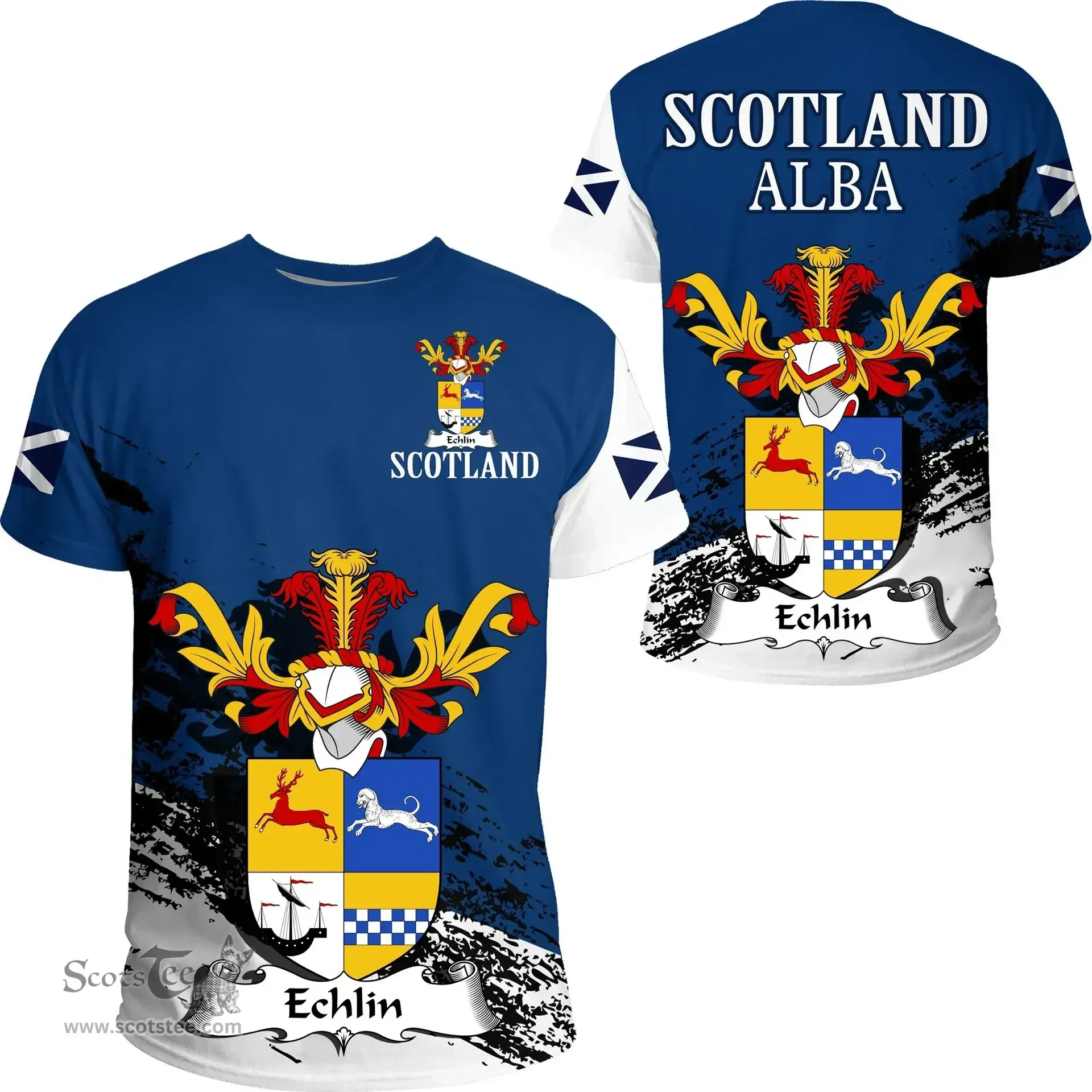 Scottish Echlin Clan Scottish Family Crest Scotland Alba Thistle T Shirt