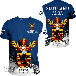 Scottish Fairfax Clan Scottish Family Crest Scotland Alba Thistle T Shirt