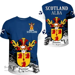 Scottish Danner Clan Scottish Family Crest Scotland Alba Thistle T Shirt