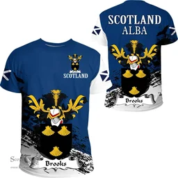 Scottish Brooks Clan Scottish Family Crest Scotland Alba Thistle T Shirt