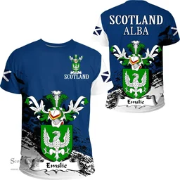 Scottish Emslie Clan Scottish Family Crest Scotland Alba Thistle T Shirt