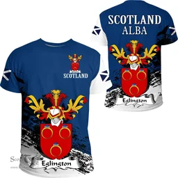 Scottish Eglington Clan Scottish Family Crest Scotland Alba Thistle T Shirt