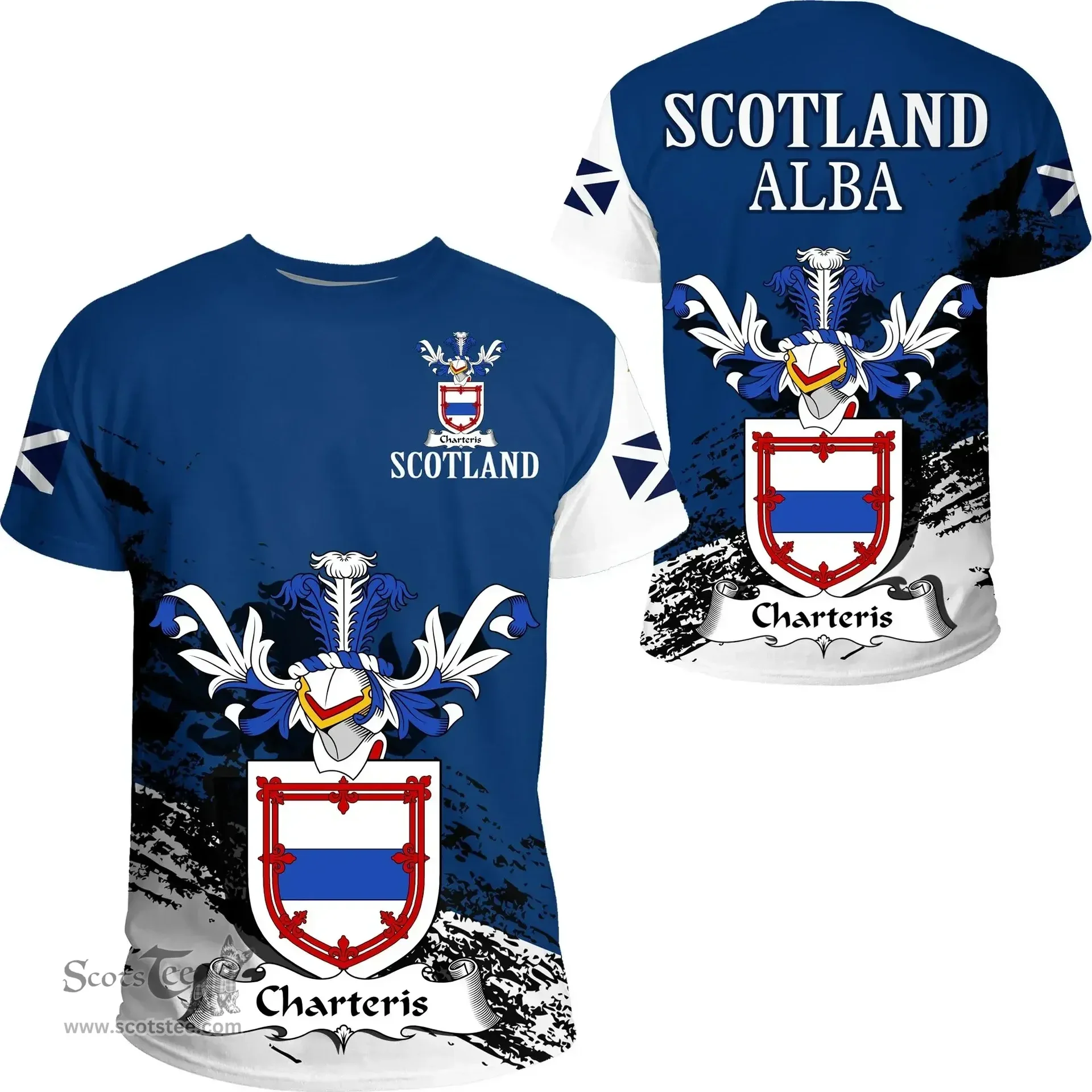 Scottish Charteris Clan Scottish Family Crest Scotland Alba Thistle T Shirt