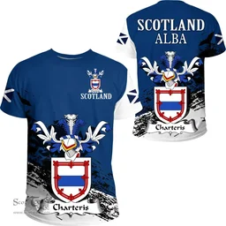 Scottish Charteris Clan Scottish Family Crest Scotland Alba Thistle T Shirt