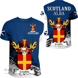 Scottish Crosbie Clan Scottish Family Crest Scotland Alba Thistle T Shirt