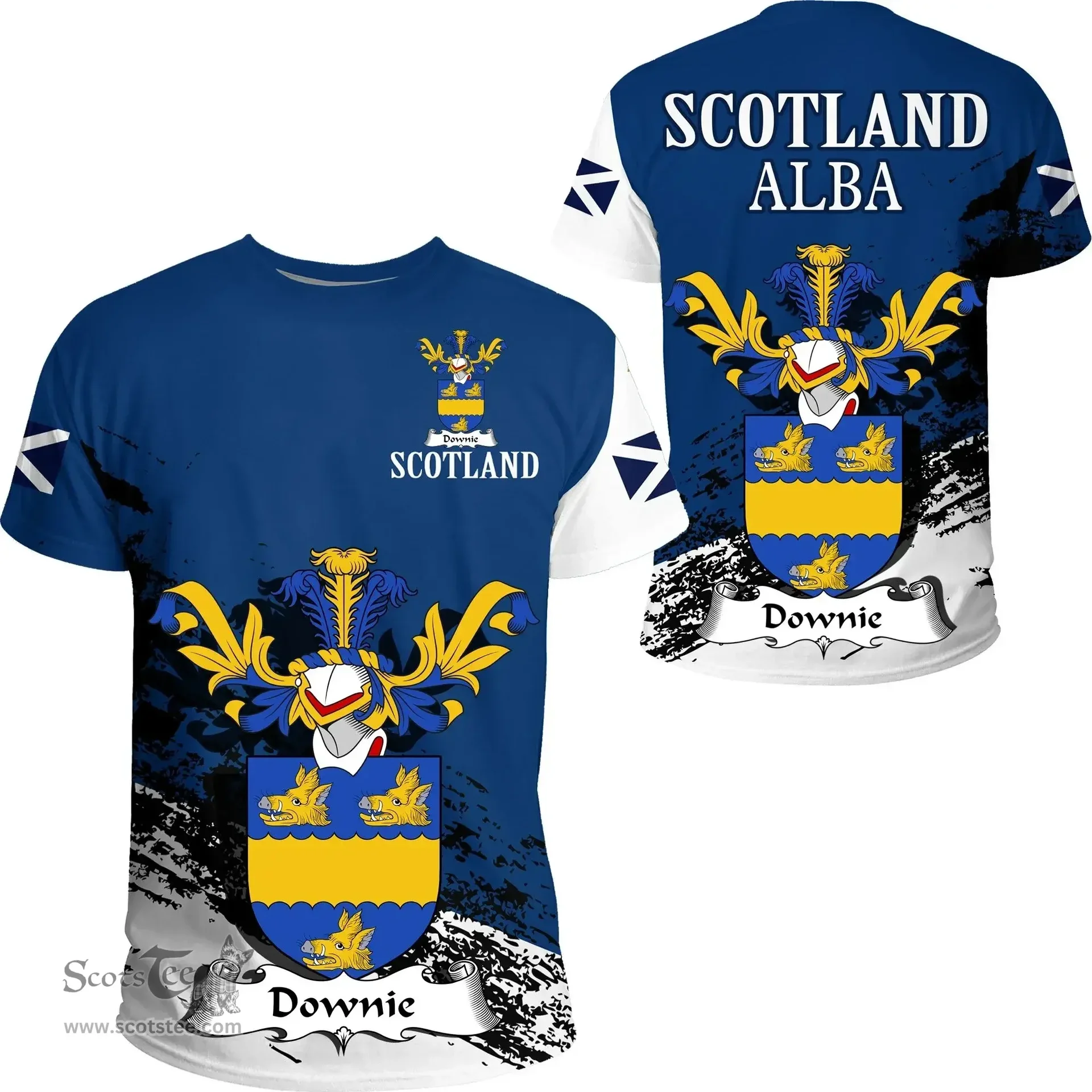 Scottish Downie or Downey Clan Scottish Family Crest Scotland Alba Thistle T Shirt