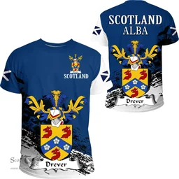 Scottish Drever or Driver Clan Scottish Family Crest Scotland Alba Thistle T Shirt