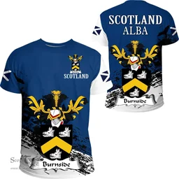 Scottish Burnside Clan Scottish Family Crest Scotland Alba Thistle T Shirt