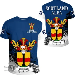Scottish Edward Clan Scottish Family Crest Scotland Alba Thistle T Shirt