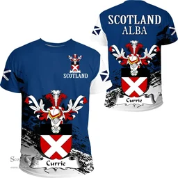 Scottish Currie Clan Scottish Family Crest Scotland Alba Thistle T Shirt