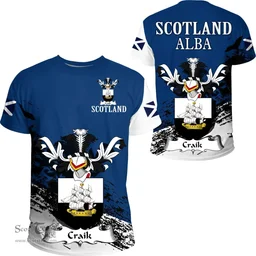 Scottish Craik Clan Scottish Family Crest Scotland Alba Thistle T Shirt