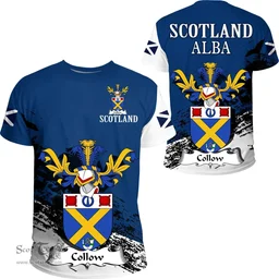 Scottish Collow Clan Scottish Family Crest Scotland Alba Thistle T Shirt