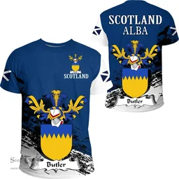 Scottish Butler Clan Scottish Family Crest Scotland Alba Thistle T Shirt