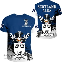 Scottish Hadwick Clan Scottish Family Crest Scotland Alba Thistle T Shirt