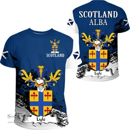 Scottish Lyle Clan Scottish Family Crest Scotland Alba Thistle T Shirt