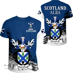Scottish Marshall Clan Scottish Family Crest Scotland Alba Thistle T Shirt