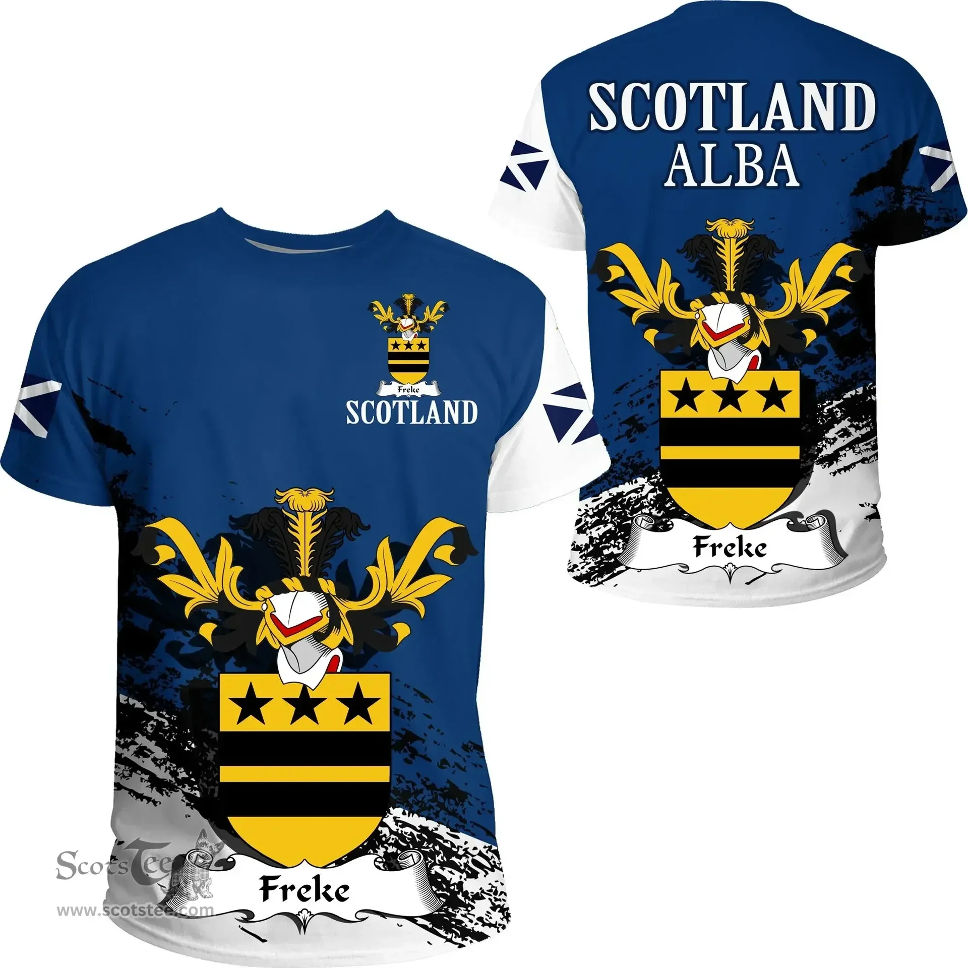 Scottish Freke Clan Scottish Family Crest Scotland Alba Thistle T Shirt