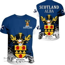 Scottish Gredon Clan Scottish Family Crest Scotland Alba Thistle T Shirt