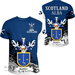 Scottish Justice Clan Scottish Family Crest Scotland Alba Thistle T Shirt