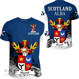 Scottish Hamil Clan Scottish Family Crest Scotland Alba Thistle T Shirt
