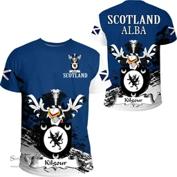 Scottish Kilgour Clan Scottish Family Crest Scotland Alba Thistle T Shirt