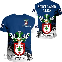 Scottish Greenlees Clan Scottish Family Crest Scotland Alba Thistle T Shirt