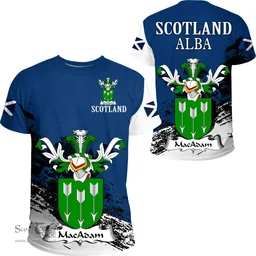 Scottish MacAdam Clan Scottish Family Crest Scotland Alba Thistle T Shirt