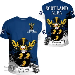 Scottish Forman Clan Scottish Family Crest Scotland Alba Thistle T Shirt