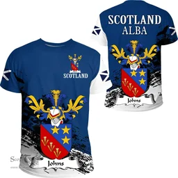 Scottish Johns Clan Scottish Family Crest Scotland Alba Thistle T Shirt