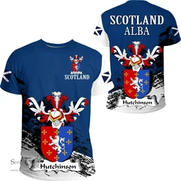 Scottish Hutchinson Clan Scottish Family Crest Scotland Alba Thistle T Shirt
