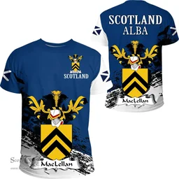 Scottish MacClellan or MacLellan Clan Scottish Family Crest Scotland Alba Thistle T Shirt