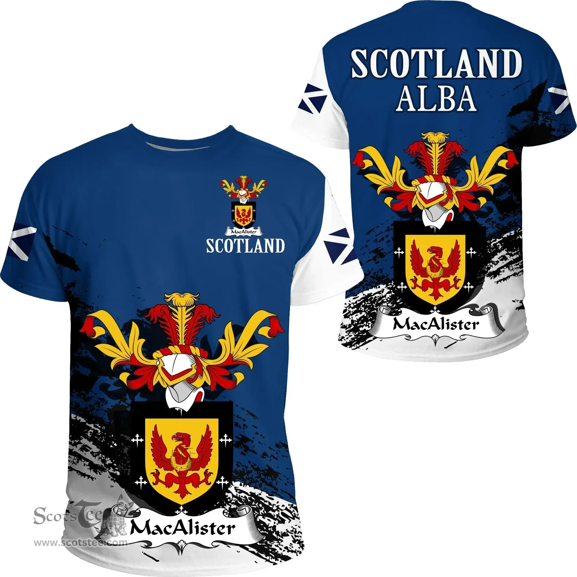 Scottish MacAlister Clan Scottish Family Crest Scotland Alba Thistle T Shirt