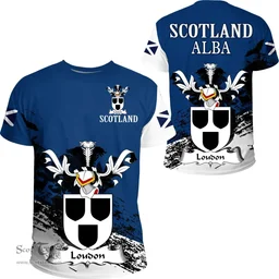 Scottish Loudon or Loudoun Clan Scottish Family Crest Scotland Alba Thistle T Shirt