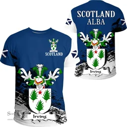 Scottish Irving Clan Scottish Family Crest Scotland Alba Thistle T Shirt