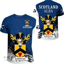 Scottish Littelman Clan Scottish Family Crest Scotland Alba Thistle T Shirt
