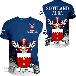Scottish Liston Clan Scottish Family Crest Scotland Alba Thistle T Shirt