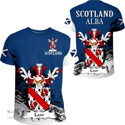Scottish Law (Burntoun, Fife) Clan Scottish Family Crest Scotland Alba Thistle T Shirt