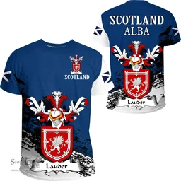 Scottish Lauder Clan Scottish Family Crest Scotland Alba Thistle T Shirt