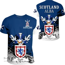 Scottish Lyon Clan Scottish Family Crest Scotland Alba Thistle T Shirt