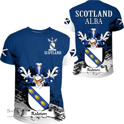 Scottish Ralston Clan Scottish Family Crest Scotland Alba Thistle T Shirt