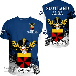 Scottish Matthews Clan Scottish Family Crest Scotland Alba Thistle T Shirt