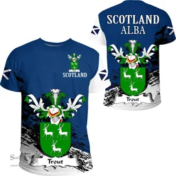 Scottish Trout Clan Scottish Family Crest Scotland Alba Thistle T Shirt