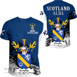 Scottish Smellie Clan Scottish Family Crest Scotland Alba Thistle T Shirt