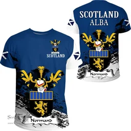 Scottish Normand Clan Scottish Family Crest Scotland Alba Thistle T Shirt