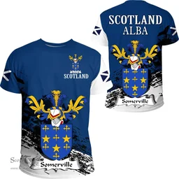 Scottish Somerville Clan Scottish Family Crest Scotland Alba Thistle T Shirt
