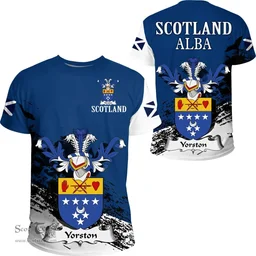 Scottish Yorston Clan Scottish Family Crest Scotland Alba Thistle T Shirt